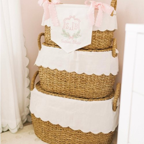 BW Set of 3 Wicker Stacking Storage Baskets