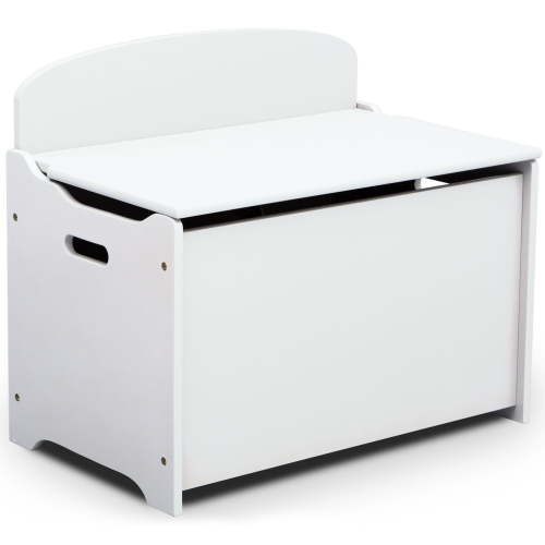 Delta Children Classic Wood Toy Box, Bianca White