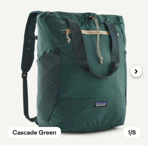 Patagonia Terravia Tote Bag Backpack 24L