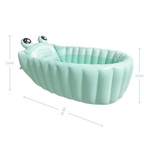 Inflatable Baby Bathtub Portable Travel Bath Tub for Infants to Toddler Foldable Non Slip Spa Tub with Air Pump(Green)