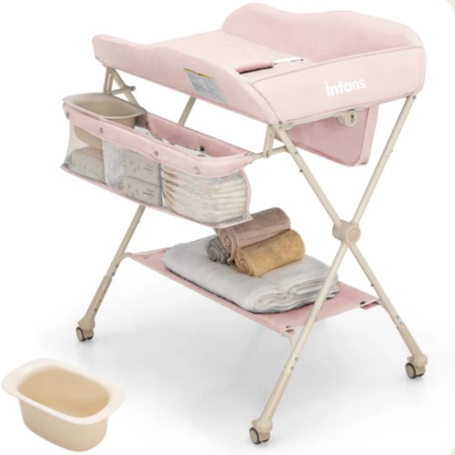 INFANS Portable Baby Changing Table, Folding Diaper Dresser Station, M – Infansbaby