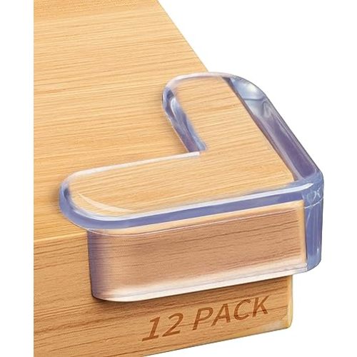 12 Pack Corner Protector for Baby: Baby Proofing Safety Corner Clear Furniture Tablet Corner Protection| Protectors Guards, Baby Proof Bumper & Cushion to Cover Sharp Furniture & Table Edges(L Shape)