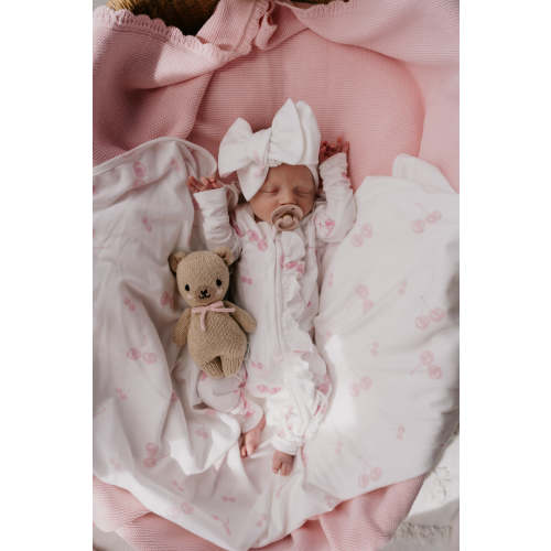 Frill Zip Romper | Pink Cherries – Little and Fern