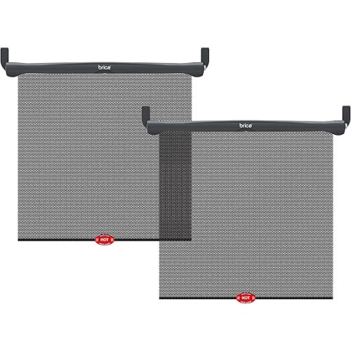 Munchkin® Brica® Sun Safety™ Car Window Roller Shade with White Hot® Heat Alert, Black, 2 Count (Pack of 1)
