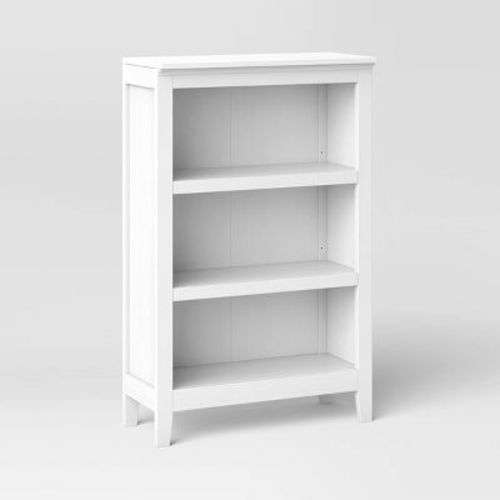 Carson 48" 3 Shelf Bookcase White - Threshold™: Traditional Style, Adjustable Storage