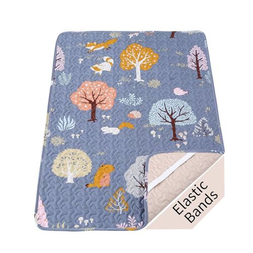 Padded Pack n Play Sheets Breathable Thick Pack and Play Mattress Protector, Quilted 38x26” Playard Sheet Fitted for Graco, Portable Mini Cribs and Foldable Mattress Pad, Soft Playpen Mattresses Cover