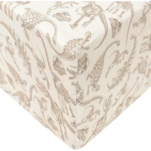 Premium Knit Baby Crib Sheets for Boys and Girls by Copper Pearl: Breathable and Soft, Fitted Crib Sheets for Standard Baby Mattresses, Crib Sheet, Baby Registry or Shower Gift, Jurassic Park Fossils