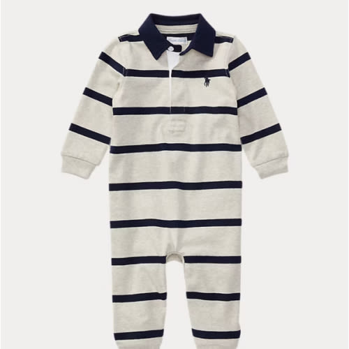 Baby Boys' Striped Cotton Rugby Coverall | Ralph Lauren