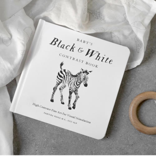 Baby's Black and White Contrast Book: High-Contrast Art for Visual Stimulation at Tummy Time (Tabitha Paige Children's Book Series)