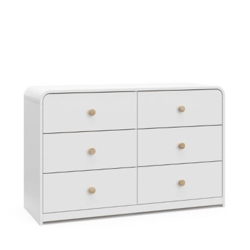 Storkcraft Santos 6 Drawer Dresser, Color: White