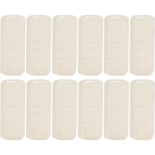 ALVABABY 12PCS Newborn Cloth Diaper Insert,4 Layers Cloth Diaper Inserts, Inserts,Reusable Cloth Diaper Inserts Overnight 12SMB