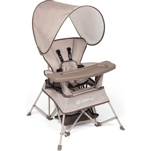 Baby Delight Go with Me - Silla portátil Venture, para interiores y exteriores, toldo para el sol, 3 etapas de crecimiento infantil, arenisca