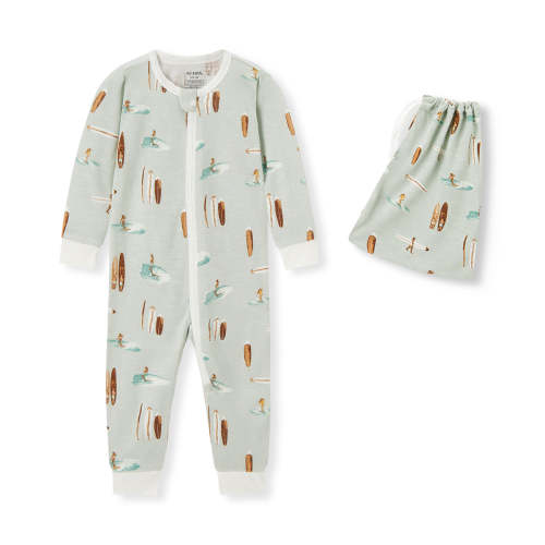 Vintage Surf Bamboo Zipper Pajama 6-9 or 9-12 months