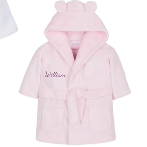 Personalized Flannel Kids Robes for Boys & Girls, BUGMKCS Customized Baby Toddler Cotton Premium Boys Robe with Embroidered Name, Cute Bear Spa Robe Girls Bathrobe, Perfect Gifts for Birthday, Christmas