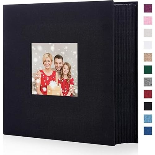 Artmag Fabric Photo Album 4x6 600 Large Capacity for Family Wedding Anniversary Linen Album Holds 600 Horizontal and Vertical Photos (600 Pockets, Black)