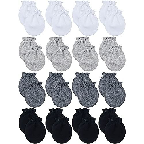 16 Pairs Newborn Baby Cotton Mittens No Scratch Gloves Unisex Newborn Mittens for baby Boys Girls 0-6 Months