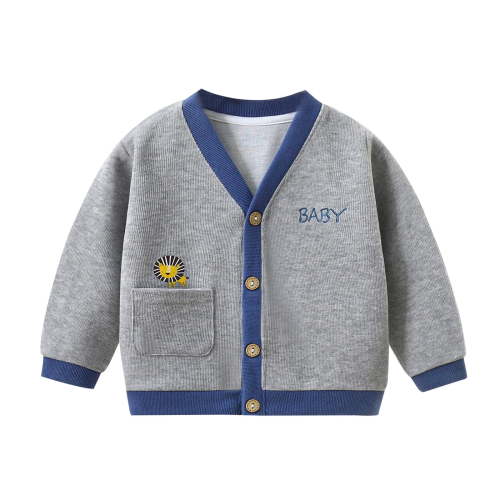 AOMPMSDX Children's Knitwear Spring And Autumn Coats Boys' Sweaters Baby Clothes Girls' Knitted Baby Cardigan Children's Clothes Girls Coat&jacket Grey 3 Months-6 Months
