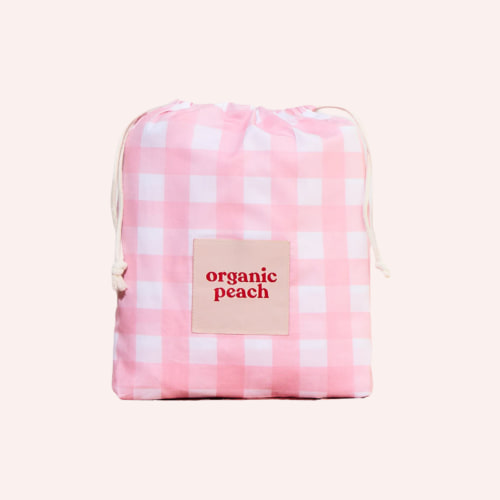 Waterproof Fitted Sheet - Pink Gingham