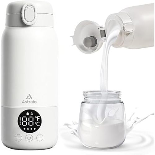Portable Milk Warmer for Travel,Formula Container to Go 500ML Baby Bottle Warmer with 11000mAh Long Battery Fast Heating,Cordless Milk Warmer for on The go for Breast Milk and Formula, Baby Milk Warmer