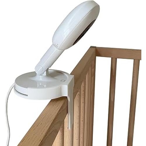 Adjustable Baby Monitor Mount Compatible with Nanit Pro Flex Stand - Home and Travel - Attach or Clip Nanit to Bassinet, Crib, Pack and Play, Playpen and More, White