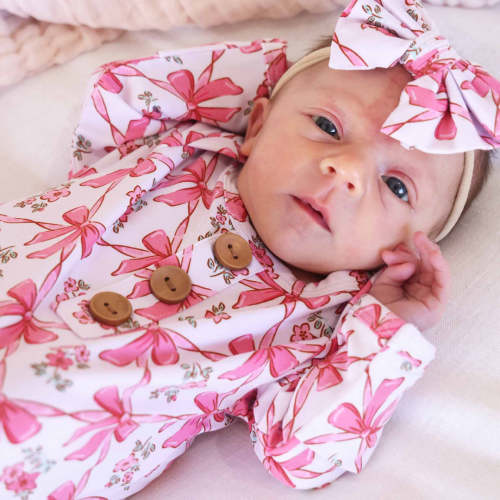 Bow Besties Newborn Baby Knot Gown & Hat Set