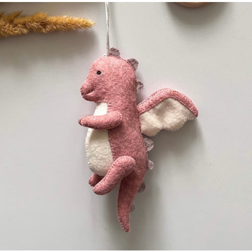 Dragon Baby Gym Hanging Toys: Pink Nursery Decor, Sensory Toy
