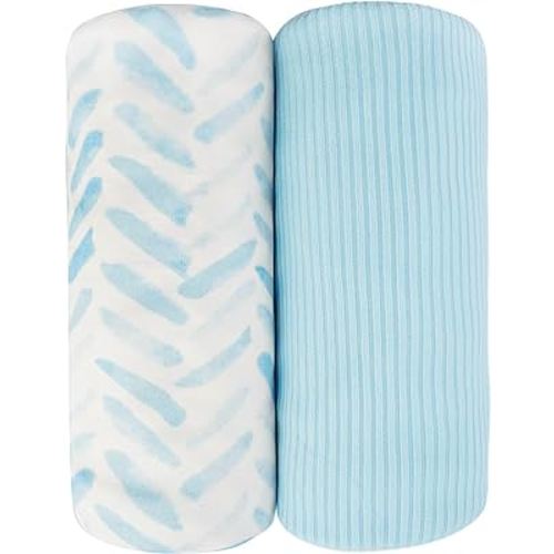 Lasoftan Jersey Swaddle Blanket, Ultra Soft Stretchy Receiving Blanket, Newborn Swaddle Wrap for Boys & Girls, 40 x 30 inches, 2 Pcs