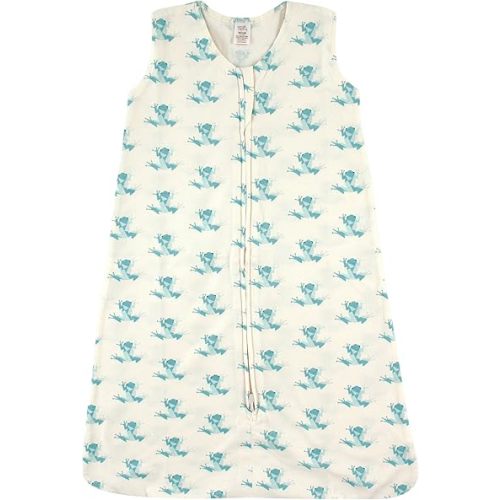 Touched by Nature Unisex Baby Organic Cotton Sleeveless Wearable Sleeping Bag, Sack, Blanket, Geometric Frog, 6-12 Months