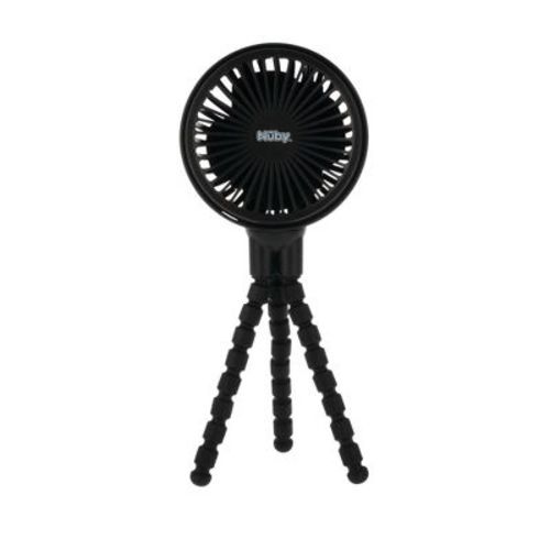 Nuby Portable 3 Speeds Usb Rechargeable Stroller Fan - Black