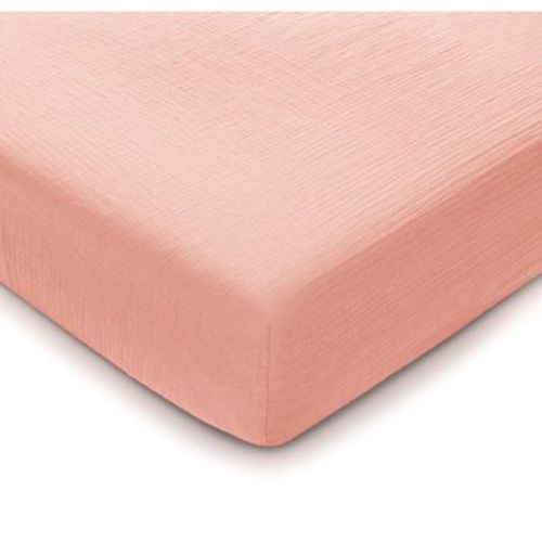 Muslin Fitted Crib Sheet, Extra Soft 100% Muslin Cotton Crib Sheets for Standard Crib and Toddler Mattresses by Comfy Cubs - Lace Pink