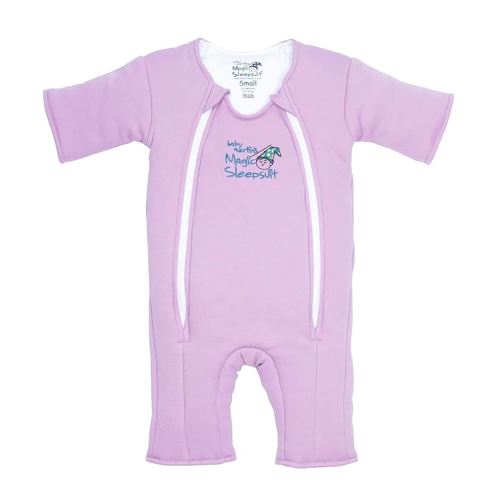 Magic Sleepsuit Baby Merlin's Cotton Baby Swaddle Transition Product - Soft and Cozy Design, Double Zipper for Easy Diaper Changes, Promotes Safe Sleep, 3-6 Months - Lavender - Large 18-21lbs