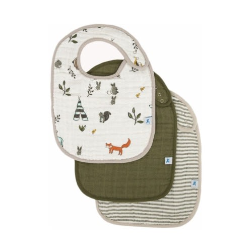 3-Pack Classic Cotton Muslin Bibs