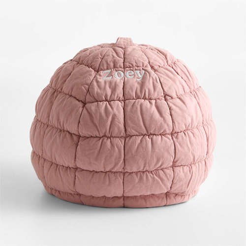 Personalized Orchid Rose Small 30" Puffy Kids Bean Bag Chair