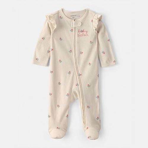 Baby Girl Carter's Ribbed Snug Fit Sleep & Play Pajamas