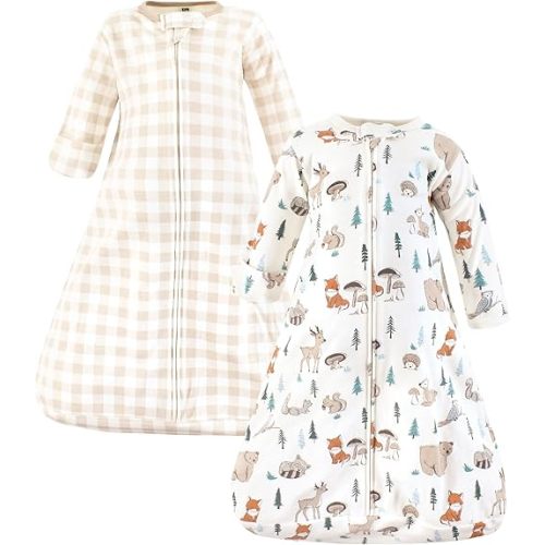 Hudson Baby BabyCotton Long-Sleeve Wearable Sleeping Bag, Sack, Blanket, 3-9M