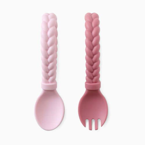 Itzy Ritzy Looped Spoon & Fork Set - Pink