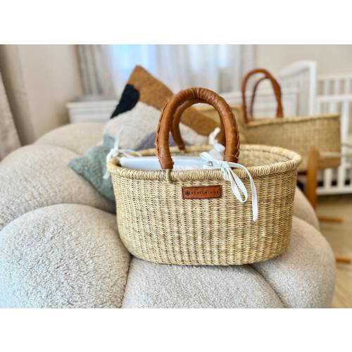 Natural Diaper Caddy Basket by Design Dua | Nursery | Changing Basket | Diaper Basket | Baby Basket | Baby Shower Gift | Diaper Bag