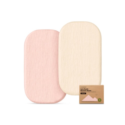 2-Pack Lyra Muslin Bassinet Sheets, One Size