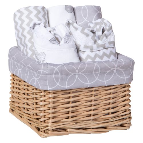 Trend Lab Safari Gray 7 Piece Bibs & Burps Gift Set for Baby Girl or Boy - Drooling, Feeding or Burp Bibs/Cloths
