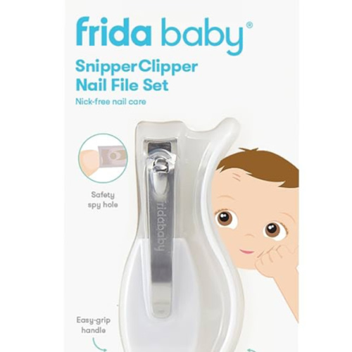 Frida Baby NailFrida Baby Nail Clippers & Nail File & Buffer for Newborns and Up, Safety Spyhole, Nickel Free, Curved Clipper to Fit Babies Nails