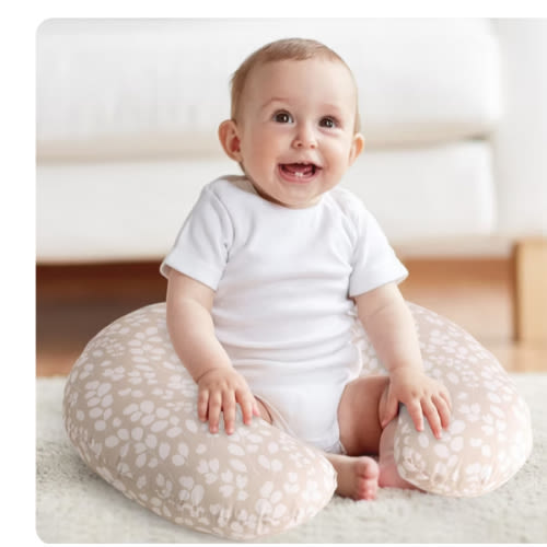 The Peanutshell Nursing Pillow For Breastfeeding, Breast Feeding Pillows For Babies, New Baby Essentials, Beige Botanical