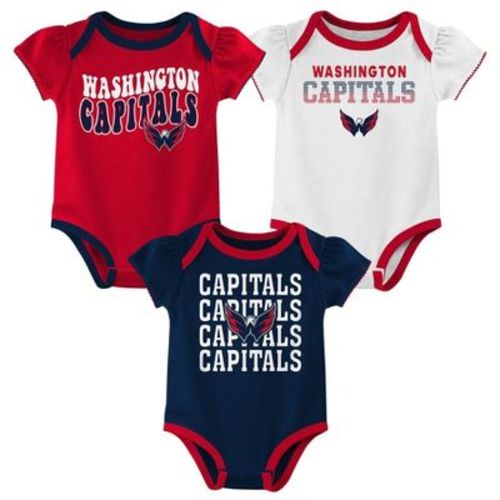 NHL Washington Capitals Infant Girls' 3pk Bodysuits