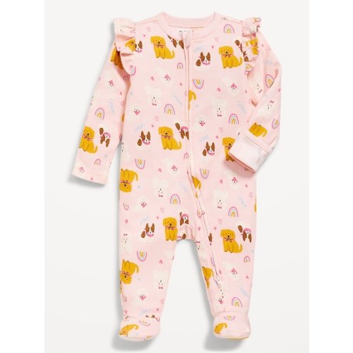 2-Way-Zip Sleep & Play Ruffled Footed One-Piece for Baby | Old Navy