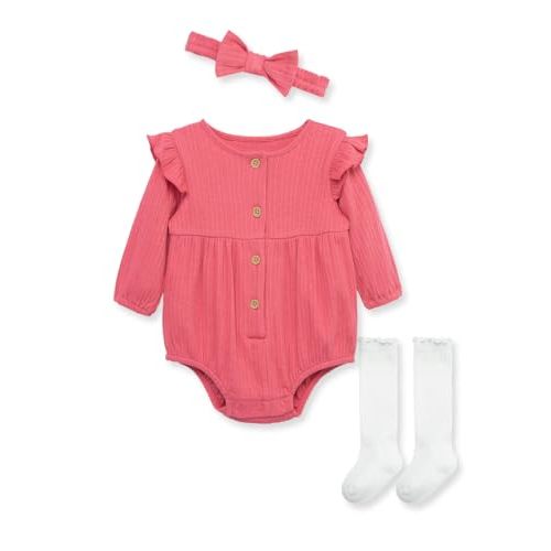 Little Me Simply Clothes for Baby Girls' 100% Organic Cotton Pointelle Rib Tunic and Bubble Sets, 3-12 Months