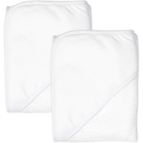 HonestBaby 2-Pack Organic Cotton Hooded Towels, Bright White, One Size