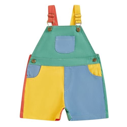 TheFound Toddler Boy Girl Romper Overall Shorts Contrast Color Suspender Romper Adjustble Shoulder Strap Newborn Baby Clothes