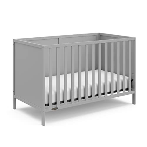 Graco Theo 3-in-1 Convertible Crib (Pebble Gray) - GREENGUARD Gold Certified, Converts to Toddler Bed & Daybed, Fits Standard Full-Size Crib Mattress, 4 Adjustable Mattress Heights