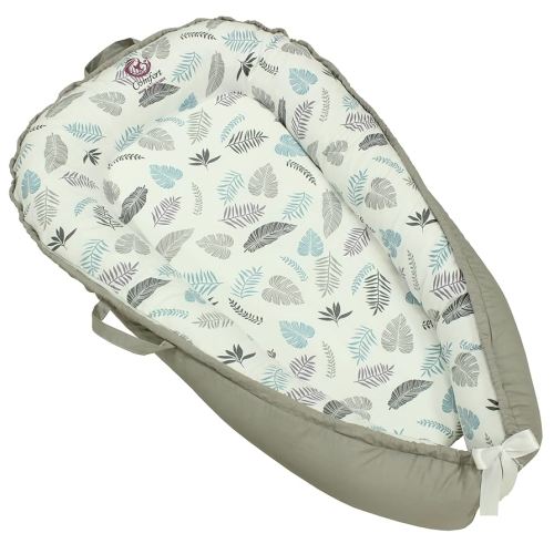 Baby Lounger for Newborn – 100% Cotton, Breathable & Soft Infant Lounger Cover, 0-24 Months Play Mat, Portable Travel, Babies Essentials Gifts (Tropical Leaves Texture)