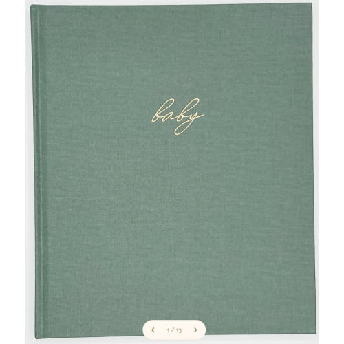 Linen Baby Book - Sage