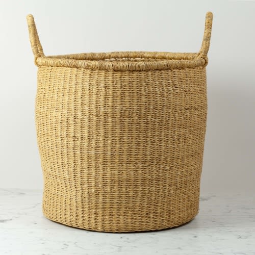 Grass Hamper Basket with Double Handles - Large - 17" - The Foundry Home Goods